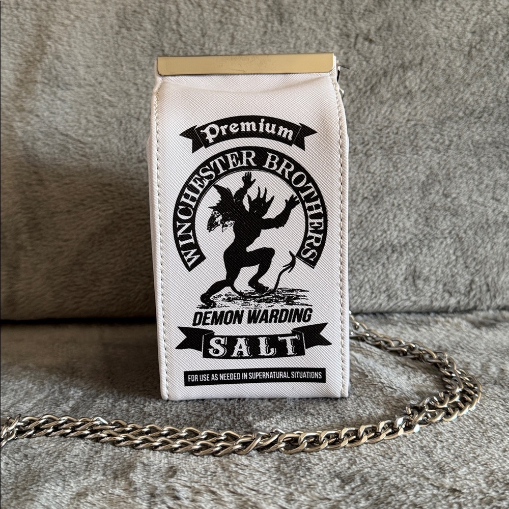 Supernatural Winchester Brothers Salt Carton RARE Crossbody Purse Bag Hot Topic